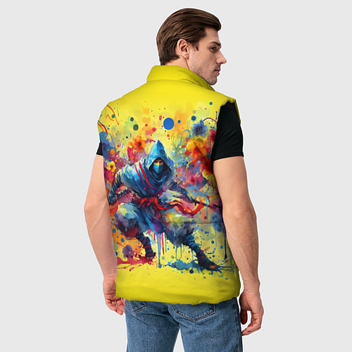 Мужской жилет Japanese cool ninja - watercolor fantasy / 3D-Черный – фото 4