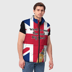Мужской жилет Хочешь посмотреть на мой Биг-Бэн, цвет: 3D-черный — фото 2