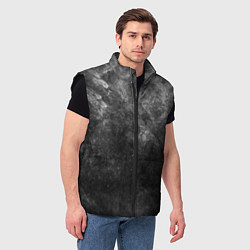 Мужской жилет Абстракция - grey spots on black, цвет: 3D-черный — фото 2