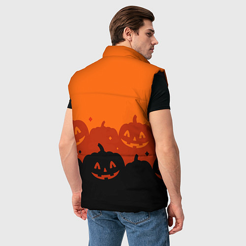 Мужской жилет Хэллоуин счастливые тыквы / 3D-Черный – фото 4