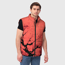 Мужской жилет Чёрное дерево абстракция коралловый, цвет: 3D-черный — фото 2