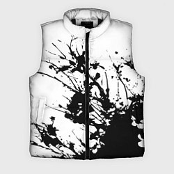 Мужской жилет Чёрная взрывная краска на белом, цвет: 3D-черный