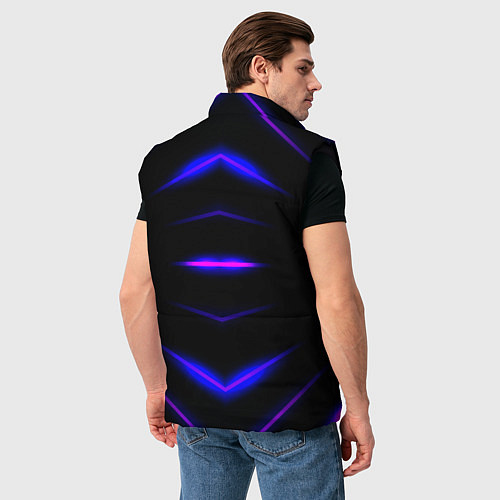 Мужской жилет Color black neon stripes / 3D-Черный – фото 4