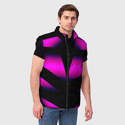 Мужской жилет Color black pink neon, цвет: 3D-черный — фото 2