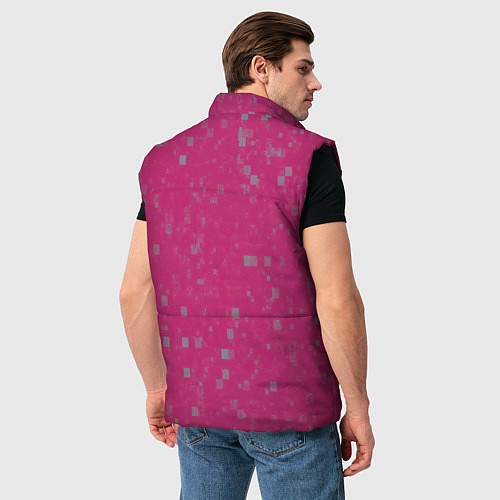 Мужской жилет Color pink brown squares / 3D-Черный – фото 4
