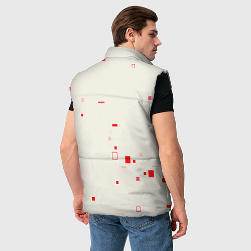 Мужской жилет Color white red shapes / 3D-Черный – фото 4