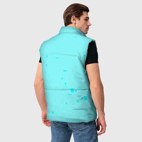 Мужской жилет Color light blue shapes / 3D-Черный – фото 4