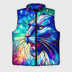 Мужской жилет Морда пантеры - витраж