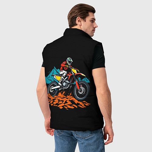 Мужской жилет Motocross mountains / 3D-Черный – фото 4