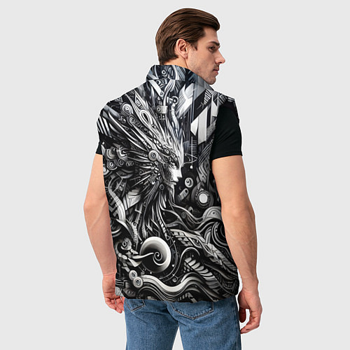 Мужской жилет Abstraction cyber pattern - ai art fantasy / 3D-Черный – фото 4