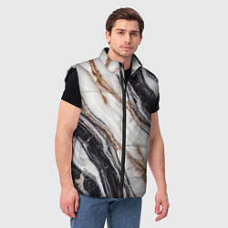 Мужской жилет Текстура жемчужный мрамор, цвет: 3D-черный — фото 2