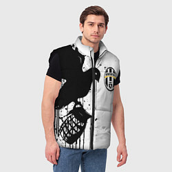 Мужской жилет Ювентус черная птица краски, цвет: 3D-черный — фото 2
