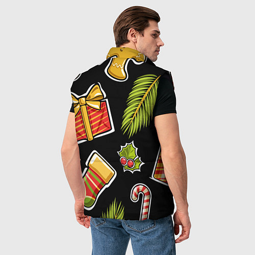 Мужской жилет Рождественский вайб / 3D-Черный – фото 4