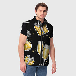 Мужской жилет Новогодний вайб, цвет: 3D-черный — фото 2