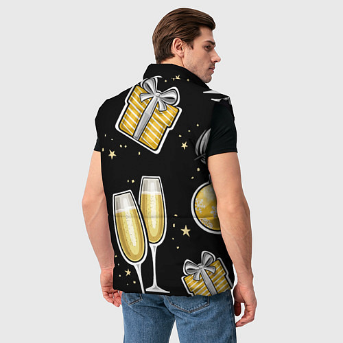 Мужской жилет Новогодний вайб / 3D-Черный – фото 4