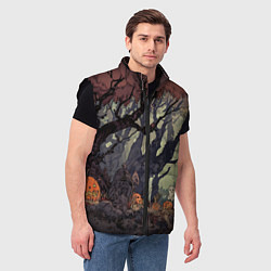 Мужской жилет Призрачный лес, цвет: 3D-черный — фото 2