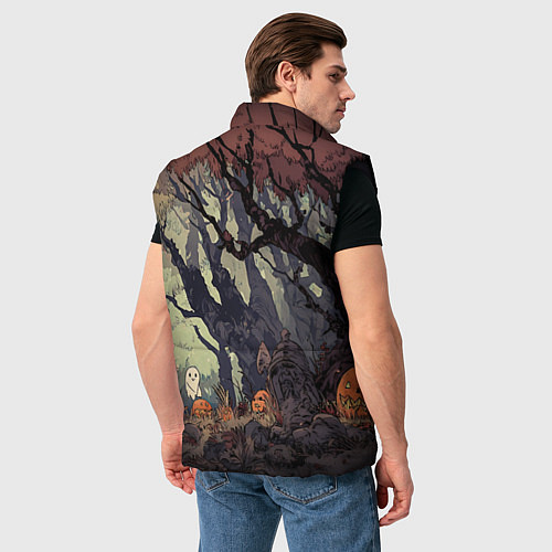 Мужской жилет Призрачный лес / 3D-Черный – фото 4