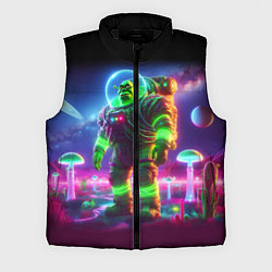Мужской жилет Космонавт Шрук в неоновом скафандре на загадочной, цвет: 3D-черный