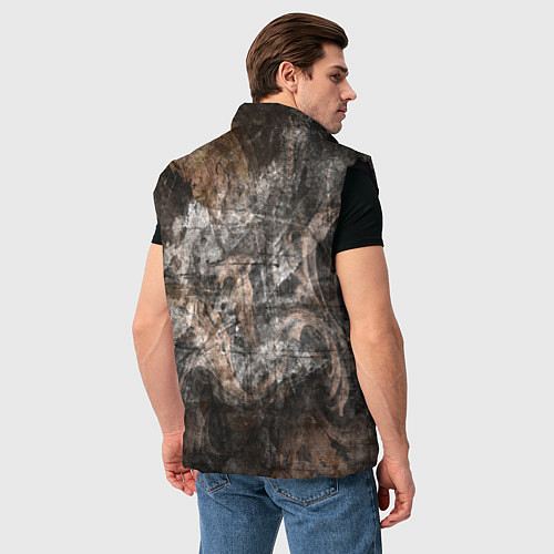 Мужской жилет Абстракция - brown darkness / 3D-Черный – фото 4