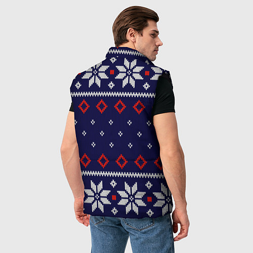 Мужской жилет Вязаный новогодний узор / 3D-Черный – фото 4