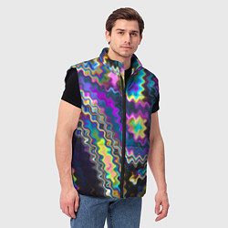 Мужской жилет Абстракция переливы, цвет: 3D-черный — фото 2
