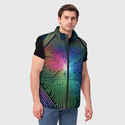 Мужской жилет Линейная графика, цвет: 3D-черный — фото 2