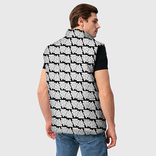 Мужской жилет Символы валькнут как защитная кольчуга / 3D-Черный – фото 4