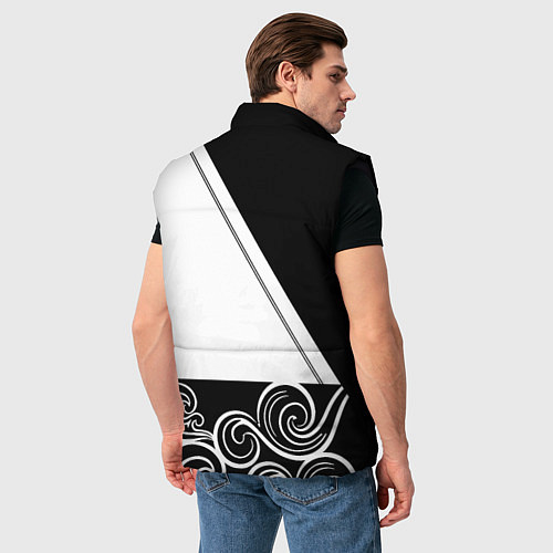 Мужской жилет Ювентус геометрия полосы текстура / 3D-Черный – фото 4