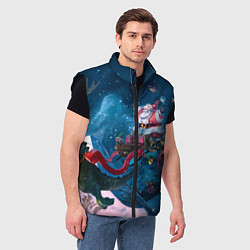 Мужской жилет Санта с динозавром, цвет: 3D-черный — фото 2