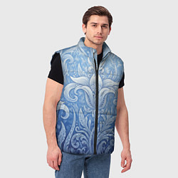 Мужской жилет Ледяной цветочный орнамент, цвет: 3D-черный — фото 2