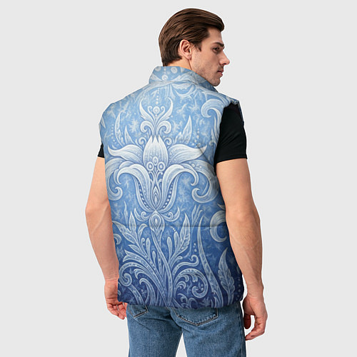 Мужской жилет Ледяной цветочный орнамент / 3D-Черный – фото 4