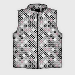 Мужской жилет Цветочный серо-розовый узор ретро, цвет: 3D-черный
