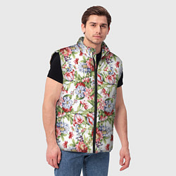 Мужской жилет Цветы, цвет: 3D-черный — фото 2