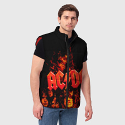 Мужской жилет AC/DC Flame, цвет: 3D-красный — фото 2