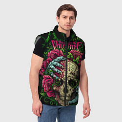 Мужской жилет BFMV: Roses Skull, цвет: 3D-светло-серый — фото 2