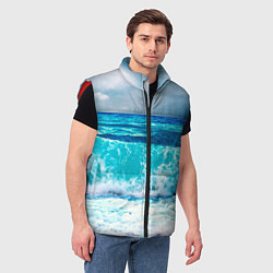 Мужской жилет Волны, цвет: 3D-красный — фото 2