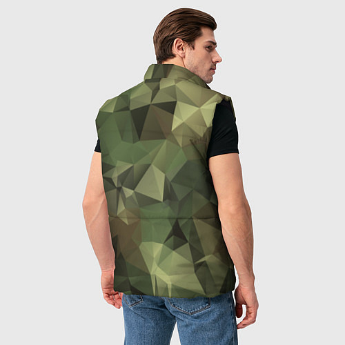 Мужской жилет Полигональный камуфляж / 3D-Черный – фото 4