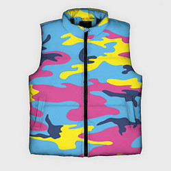 Мужской жилет Камуфляж: голубой/розовый/желтый