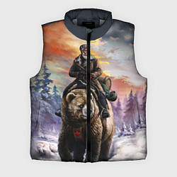 Мужской жилет Красноармеец на медведе, цвет: 3D-светло-серый
