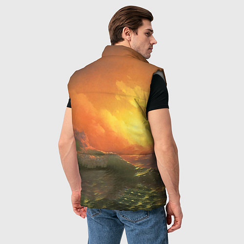 Мужской жилет Айвазовский - 9 Вал / 3D-Светло-серый – фото 4