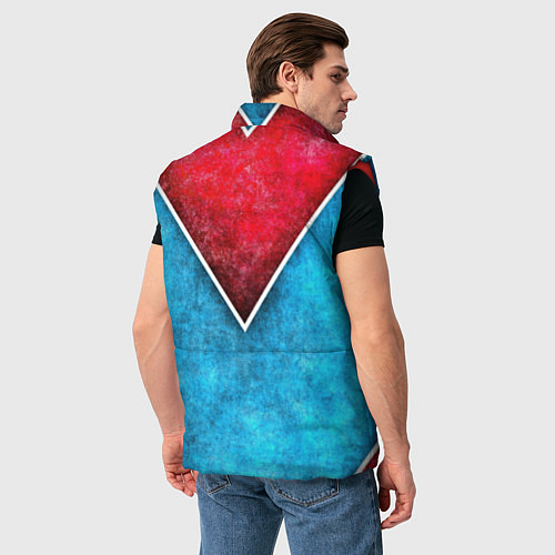 Мужской жилет Grunge superhero line - геометрические линии / 3D-Красный – фото 4