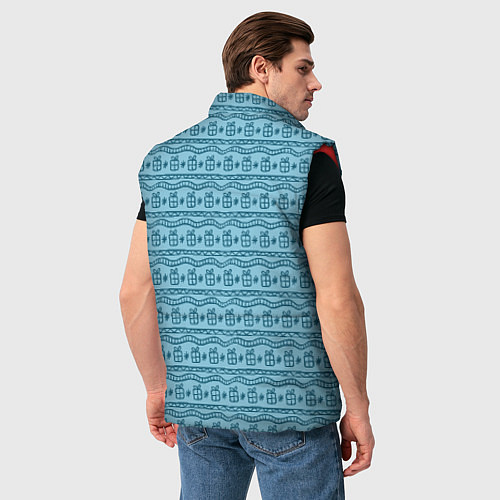 Мужской жилет Новогодний мишка / 3D-Красный – фото 4