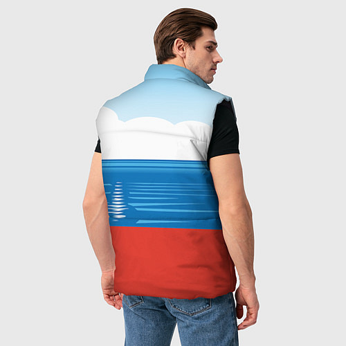 Мужской жилет Россия: Триколор армии / 3D-Черный – фото 4