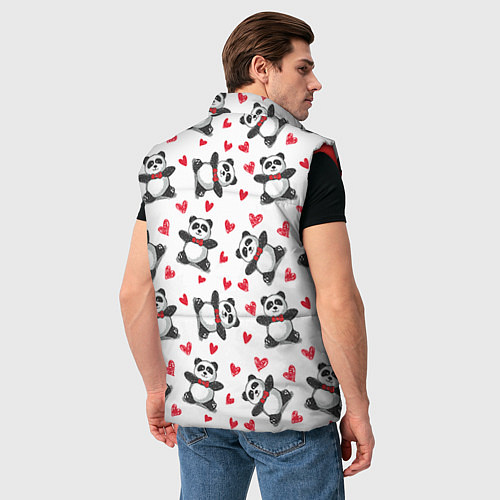 Мужской жилет Любимые панды / 3D-Красный – фото 4