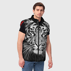 Мужской жилет Красавец тигр, цвет: 3D-красный — фото 2