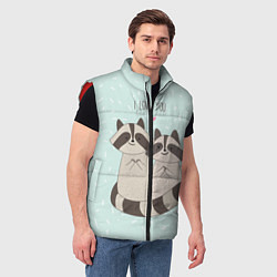 Мужской жилет Влюбленные еноты, цвет: 3D-красный — фото 2