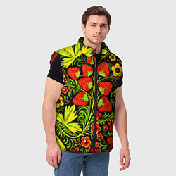 Мужской жилет Хохлома: земляника, цвет: 3D-красный — фото 2