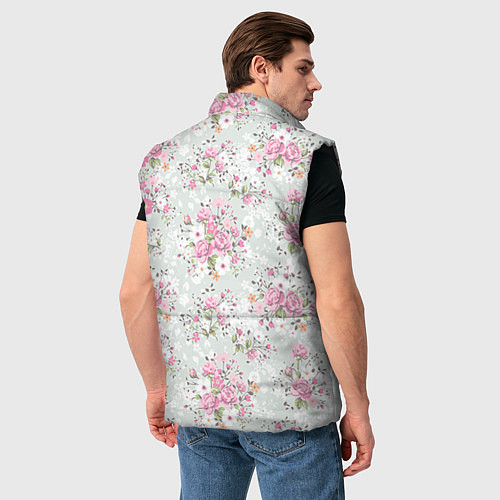Мужской жилет Flower pattern / 3D-Черный – фото 4