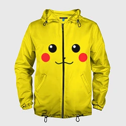 Ветровка с капюшоном мужская Happy Pikachu, цвет: 3D-черный
