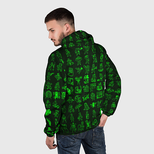 Мужская ветровка Персонажи Fallout / 3D-Белый – фото 4